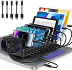 285W Charging Station for Multiple Devices, 10 Ports Fast Multi-Device Charger by MERGROLY