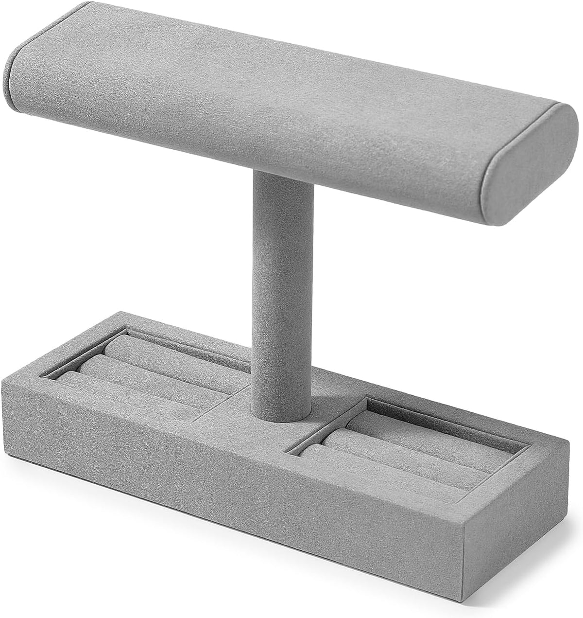 T-Bar Watch Stand, Microfiber Jewelry Organizer for Dresser Vanity