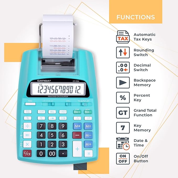 CATIGA New & Upgraded 2025 Printing Calculator Adding Machine 10 Key, Desktop - Image 4