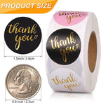 800Pcs Thank You Stickers 1.5", 4-Color Thank You Stickers Roll, Thank You for Small Business Adhesive Sticker Labels, Round Stickers for Business, Birthdays, Weddings, Giveaways, Party