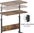 dlandhome 31.5 inches rolling desk with wheels adjustable showing dimensions