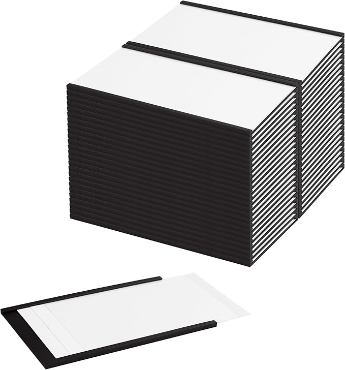 LLPT Magnetic Label Holder 5" x 3" 50 Packs C Channel 300g White Paper Cards by LLPT-AllAboutAdhesiveTapes