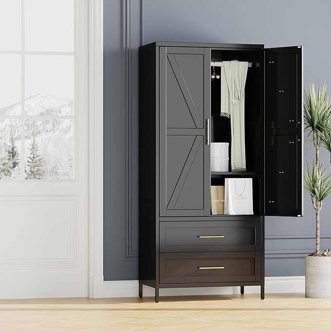 SUPEER Metal Wardrobe Cabinet by SUPEER