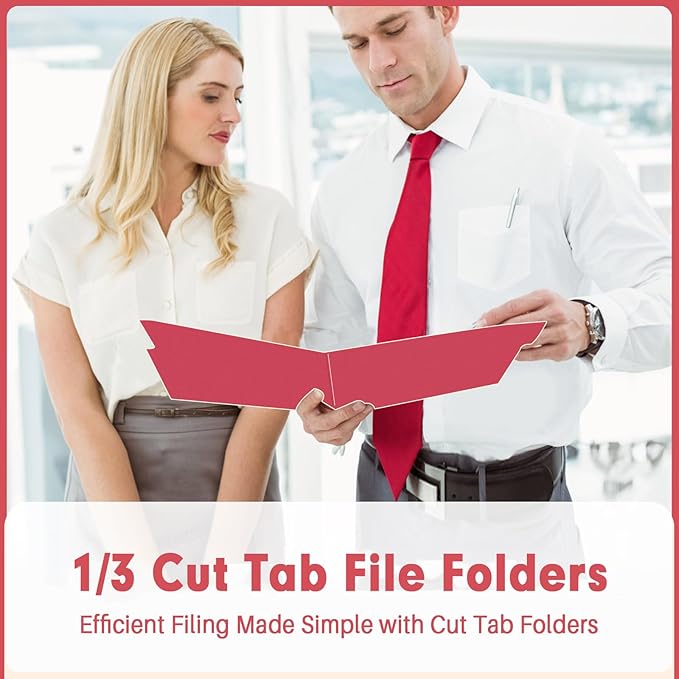 File Folder, PANDRI 120 Pack File Folder, 1/3 Cut Tab, Letter Size, Filing - Image 6