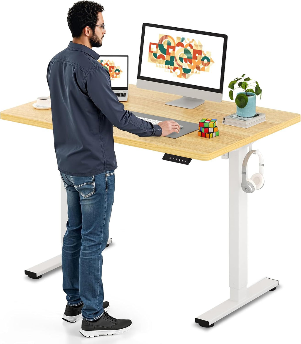 SANODESK Electric Standing Desk 48 x 30 Inches Whole-Piece Desktop Height