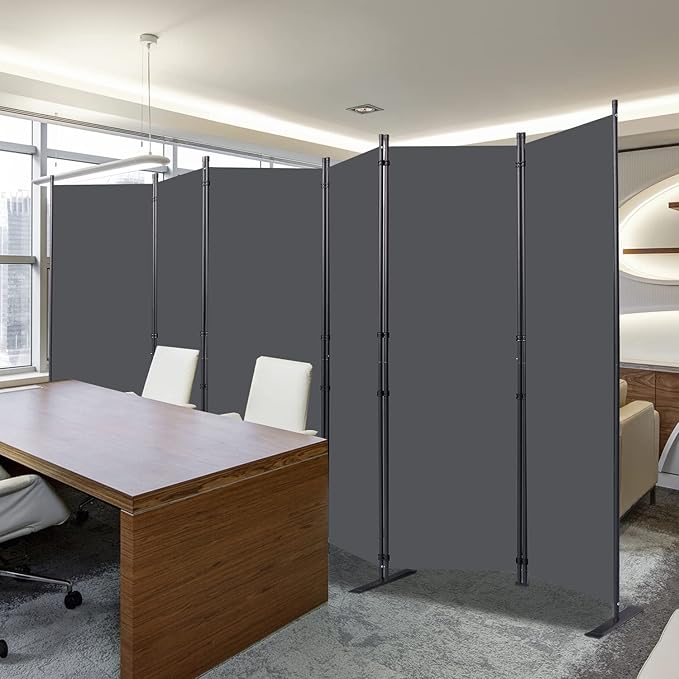 CHOSENM Room Divider, 6 Panel Folding Privacy Screens - Image 6