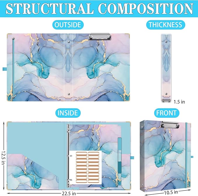 Lateefah 3 Ring Binder, 1 Inch Binder Organizer - Image 2