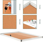 BIBOC EnclosedCork Bulletin Board 36x24 inch Lockable Cork Noticeboard Display - Image 2