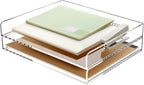 2 Pack- Stackable Paper Letter Tray, A4 File Tray Desk Organizer, Acrylic Desk by SANRUI