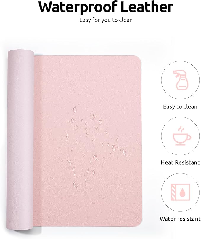 YSAGi Leather Desk Protector, Office Mat, Large Mouse Mat, Non-Slip PU Leather - Image 4