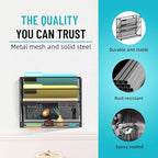 SUPEASY Wall File Organizer Mesh Office Mail Holder, Hanging Wall Organizer - Image 5