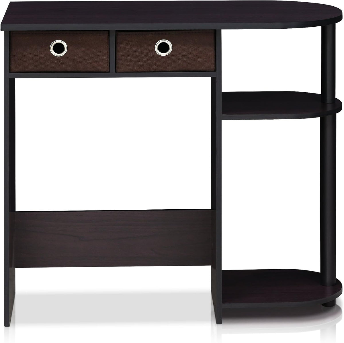 Furinno Go Green 32-Inch Computer Desk with 2-Tier Shelf, Dark Mocha