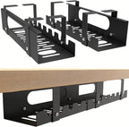 2 Pack Cable Management Under Desk Tray, Adjustable Length Large Cord Organizer by IRONDIY
