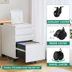 Letaya 3 Drawer Mobile File Cabinet - Image 9