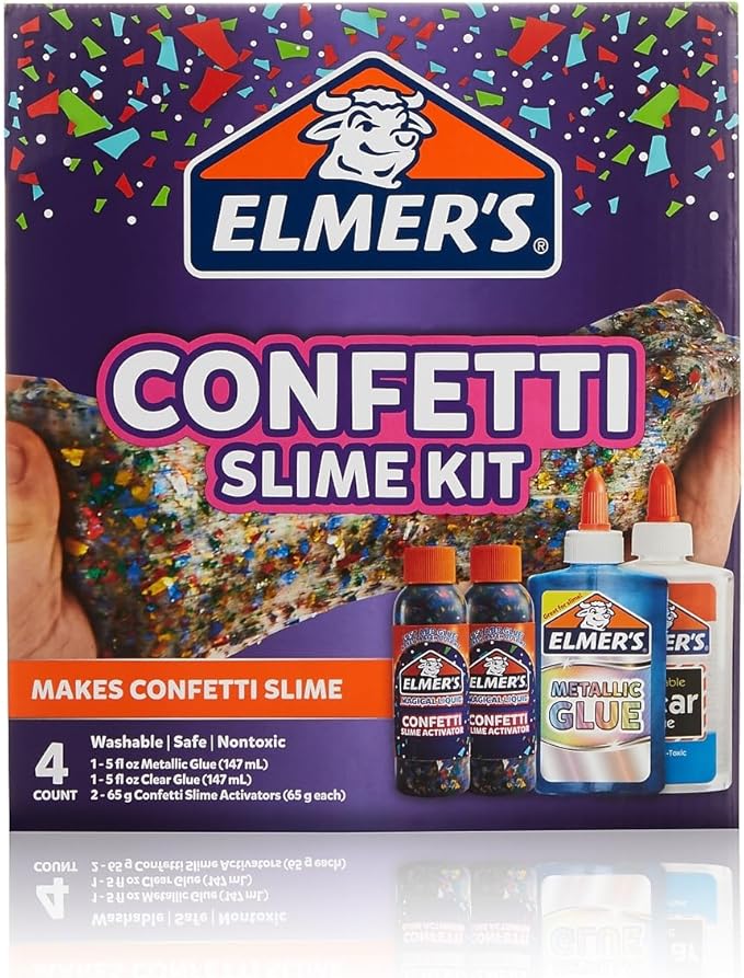 Elmer’s Confetti Slime Kit, Slime Supplies Include Metallic Glue, Confetti - Image 3