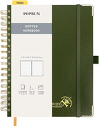 POPRUN Spiral Bullet Dotted Journal Notebook, 7-1/4" x 9-1/2" by POPRUN