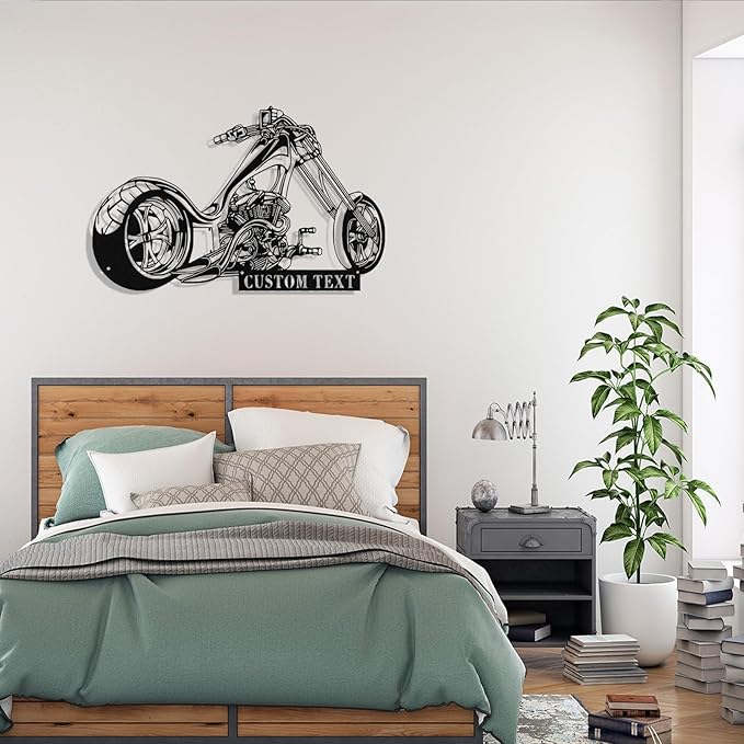 Custom Motorcycle Metal Sign Personalized Biker Name Sign Motorcycle Wall Art - Image 8