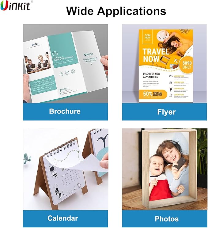 Uinkit 120 Sheets Presentation Paper Matte 8.5x11 Inkjet 48lb 180gsm Single - Image 4