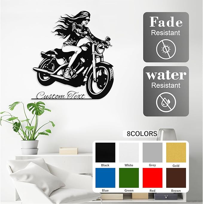 Custom Motorcycle Metal Sign Personalized Biker Name Sign Motorcycle Wall Art - Image 4