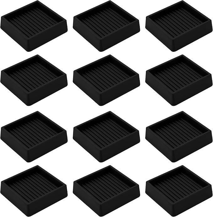 2.5X2.5 Rubber Caster Cups, Non Slip Furniture Pads, Anti-Slip Gripper by VOCOMO