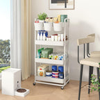 JIUYOTREE 4-Tier Plastic Rolling Storage Cart Utility Cart - Image 4