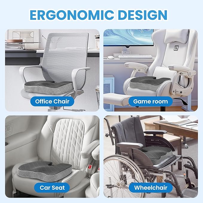 TushGuard Office/Car Seat Cushion, Non-Slip Sciatica & Back Coccyx Tailbone - Image 5