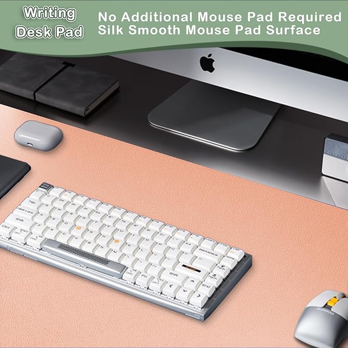 Boutilon Leather Desk Pad Protector, Non-Slip Mouse Pad, Laptop Desk Pad - Image 5