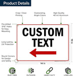 Custom Arrow, Custom Directional Sign, Left Arrow, 10x14 Inches, Rust Free .040 - Image 6