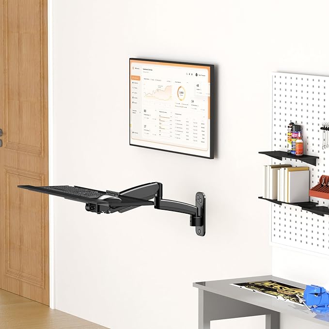 Keyboard Tray Wall Mount, Sit-Stand 26 Inch Keyboard and Mouse Stand, Height - Image 7