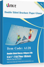 Uinkit 100 sheets Photo Paper Glossy Double Sided 8.5x11 Inkjet 37lb 140gsm Dye by UinkitHandicraftsandConservationSpecialist