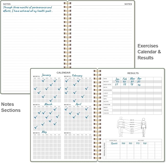 Fitness Journal for Women & Men, A5 Workout Journal/Planner Daily Exercise Log - Image 5