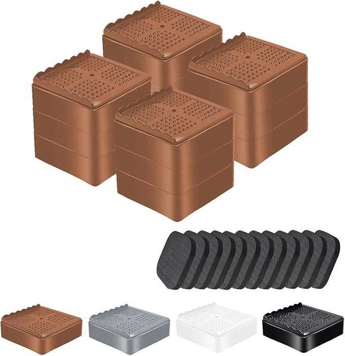 Furniture Risers, 4 Pack Bed Risers by EnjoyLifeEnjoyHappiness