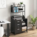 Livofloral File Cabinet with Charging Station, 3 Drawer Filing Cabinet with - Image 8