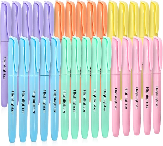 V-Opitos 30 Pack Highlighter in 6 Pastel Colors, No Bleed Highlighters by Wearecommittedtotheresearchandproductionofhigh-qualitykidstoysschoolofficesuppliesandholidayproducts