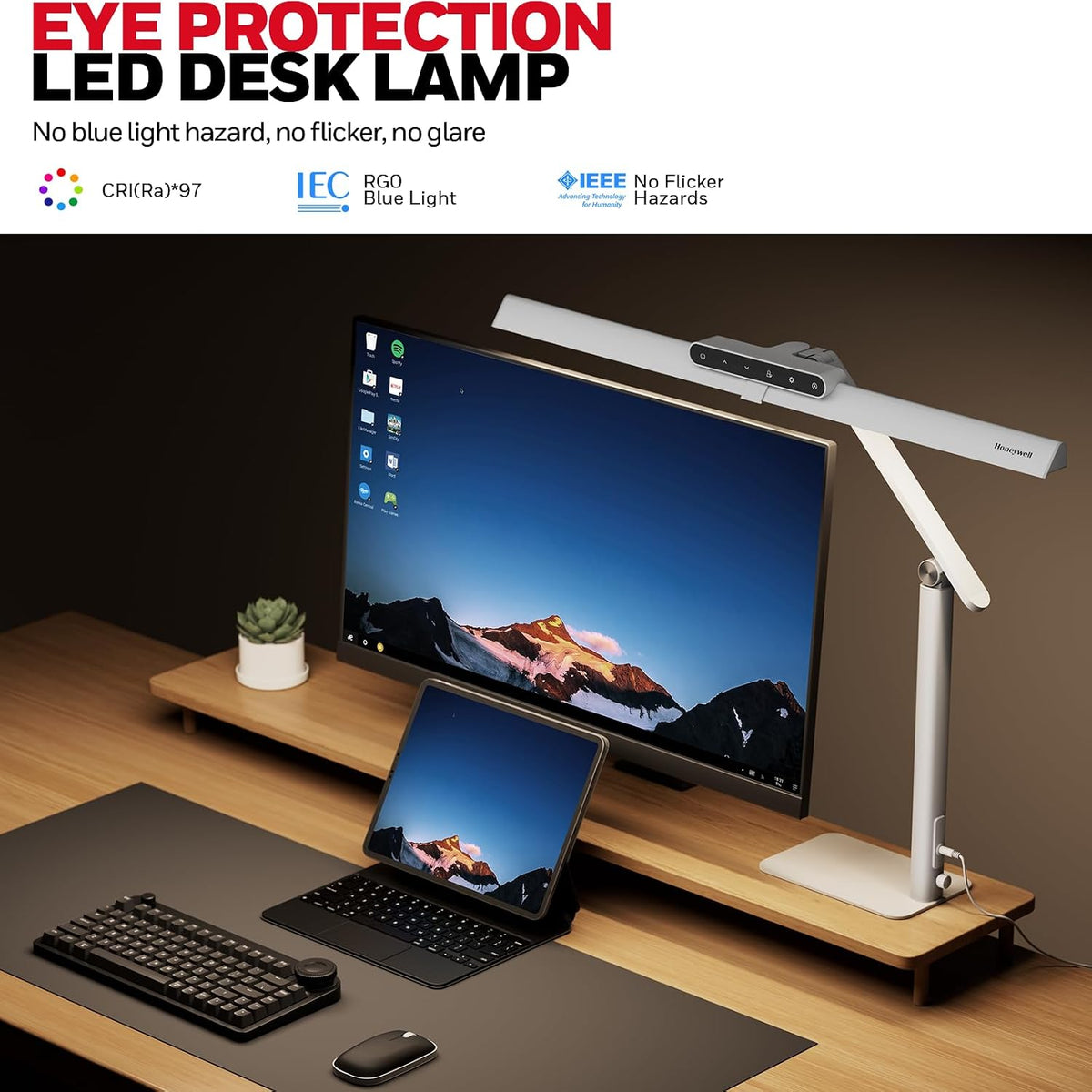 Honeywell HJ1WT 1200LM LED Desk Lamp Dimmable Lamp for Desk