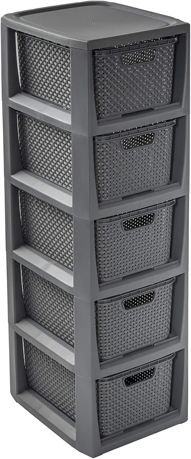 BranQ Home Essential 100% Recycled Plastic PP Ecological Shelf in Rattan Desi...