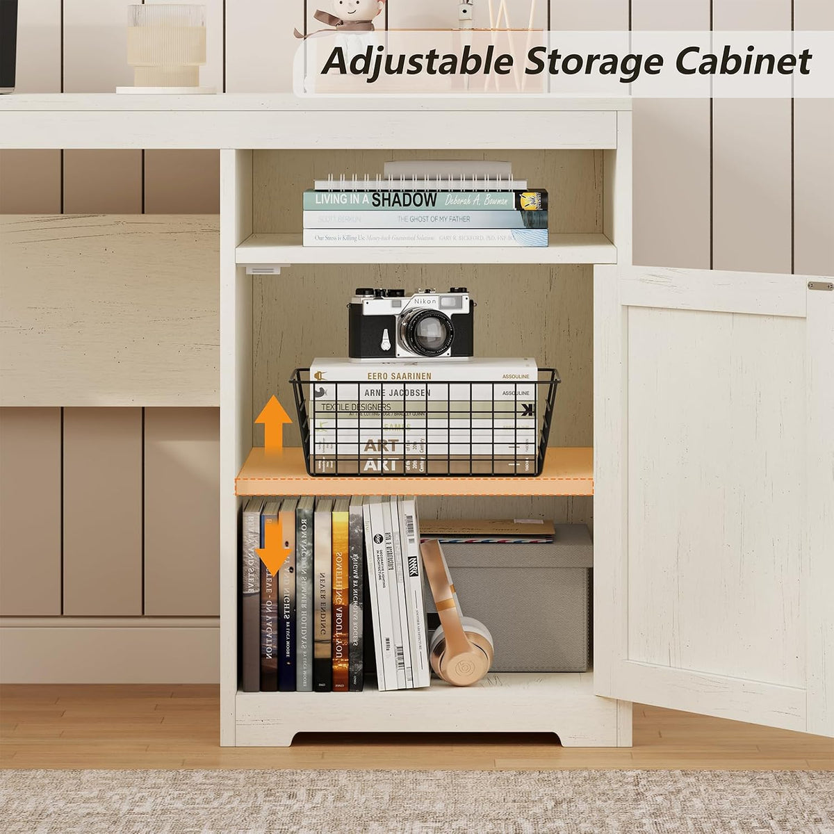 YOMILUVE 63" Farmhouse L Shaped Executive Desk with Drawers & Storag...