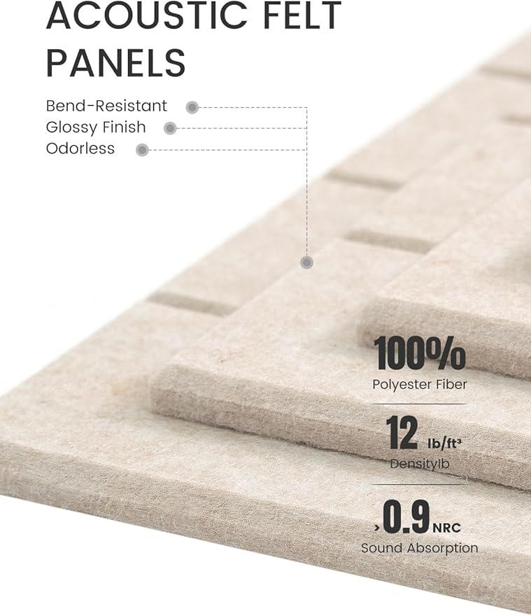 Fluxynara Felt Bulletin Board Tiles Large 48" x 36" Cork Board Alternative-12 - Image 4