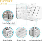 FANXIYQ 4-Tier Brown Acrylic Paper Tray Organizer - Image 3