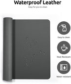 YSAGi Leather Desk Protector, Office Mat, Large Mouse Mat, Non-Slip PU Leather - Image 4