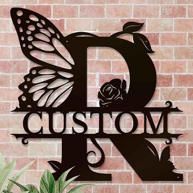Personalized Custom Letter Name metal Signs, Custom Black Letter Monogram Wall - Image 4