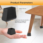 16 PCS Square Chair Leg Floor Protector, Silicone Chair Leg Cover, Furniture - Image 5