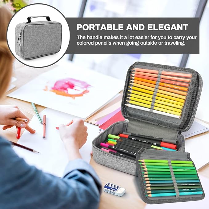 Number-one Large Capacity Pencil Case, 72 Slots Colored Pencil Pouch Bag - Image 6