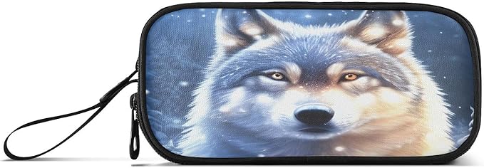 BOENLE Wolf Snowy Pencil Case Box Boys Girls Large Pencil Pouch Zipper - Image 8