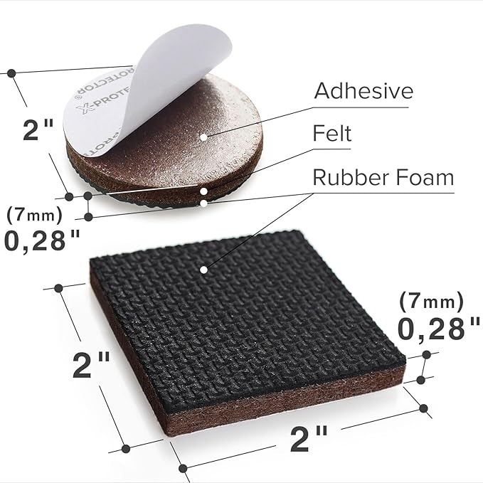 16 PCS 2" Non-Slip Furniture Pads X-Protector - Image 2