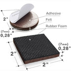 16 PCS 2" Non-Slip Furniture Pads X-Protector - Image 2