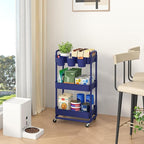 JIUYOTREE 3-Tier Plastic Rolling Storage Cart Utility Cart - Image 4