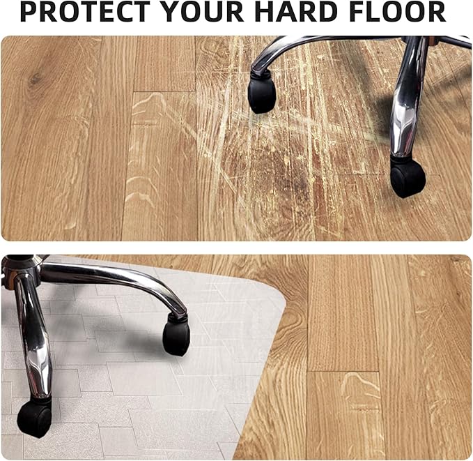Chair Mat for Hardwood Floor, 63x51 inches Floor Mat Protector for Office Chair - Image 5