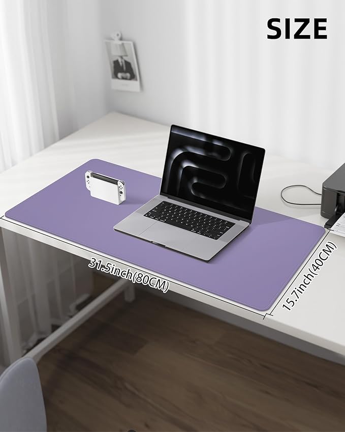 Leather Desk Pad Protector, Office Desk Mat, Non-Slip PU Leather Desk Blotter - Image 5