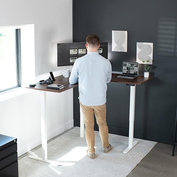 VIVO Electric Corner 63 x 55 inch L-Shaped Standing Desk, Memory Height - Image 2